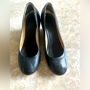 Frye Shoes Womens Black Leather Casual Boho Wedge Heels Shoes 7,5
